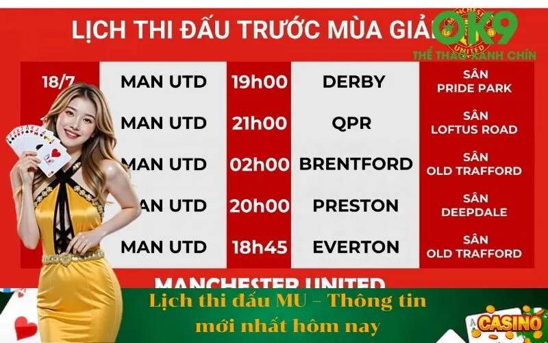 Lịch thi đấu MU – Thông tin mới nhất hôm nay